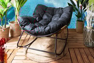 Cadeirão de baloiço Tulum Preto