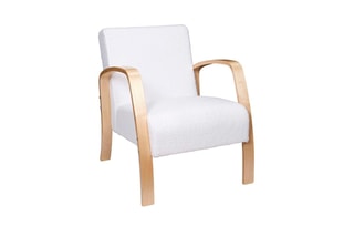 Cadeirão Hella Hygge - Natural e branco - Revestimento bouclette
