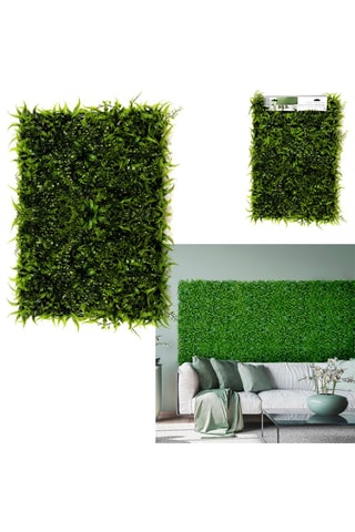 Parede vegetal artificial Verde - 60 x 40 x 10 cm