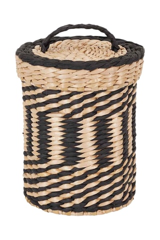 2 cestos de arrumação com tampas - 
Natural e preto