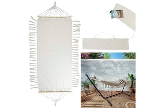 Cama de rede com franjas em madeira de álamo Terre inconnue - 285 x 90 cm