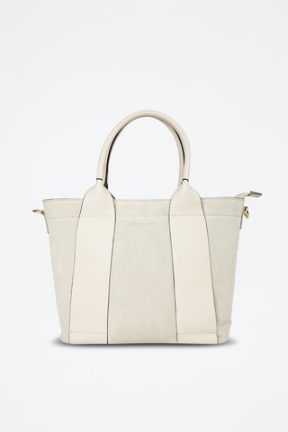 Leren Handtas Eris - Wit - Beige en wit
