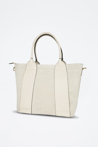 Leren Handtas Eris - Wit - Beige en wit