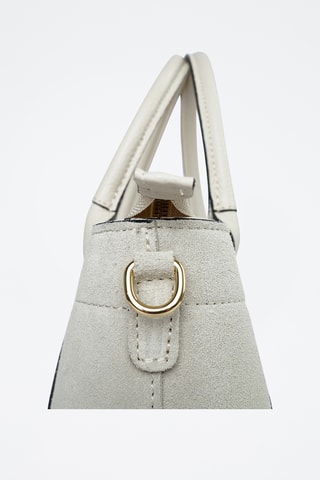Leren Handtas Eris - Wit - Beige en wit
