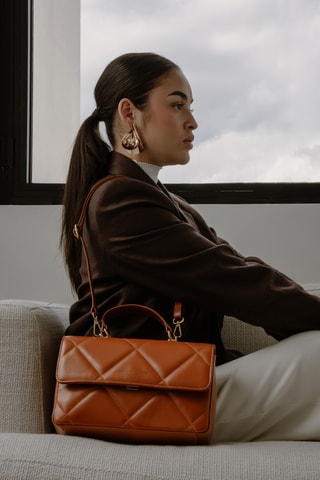 Leren Handtas Enya - Camel - Camel