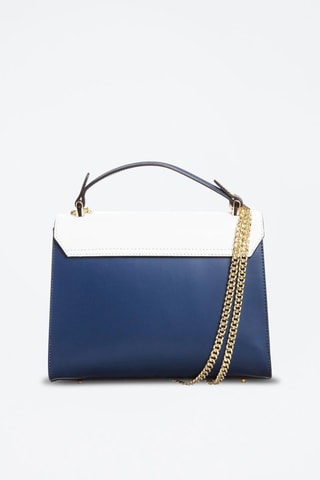 Leren Handtas Ora - Wit en blauw