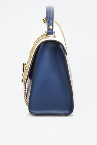 Leren Handtas Ora - Wit en blauw