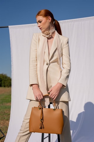Leren Handtas Armel - Camel