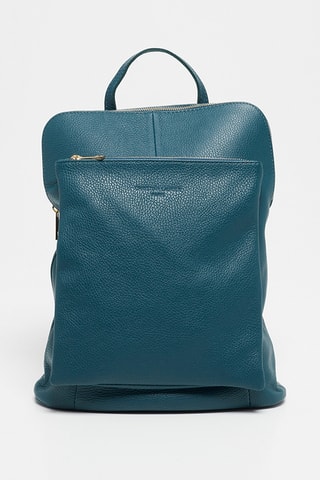 Leren Rugtas Milana Pauwblauw - Blauw