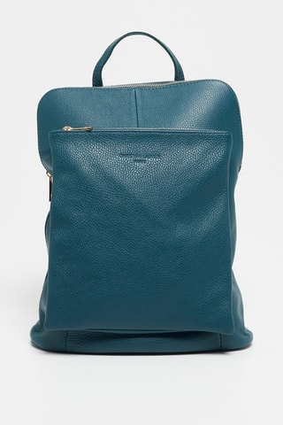 Leren Rugtas Milana Pauwblauw - Blauw