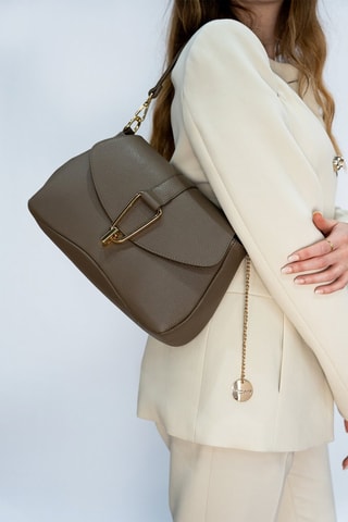 Leren Schoudertas Leora - Taupe