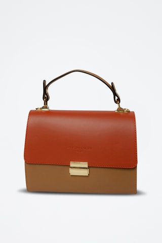 Leren Handtas Alysse  - Camel en oranje