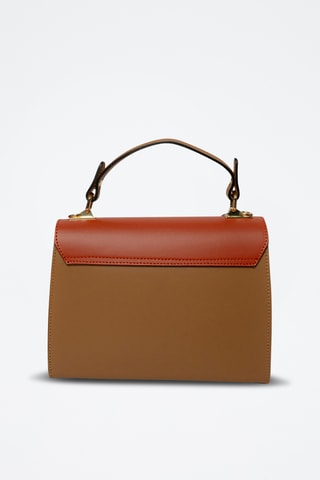 Leren Handtas Alysse  - Camel en oranje