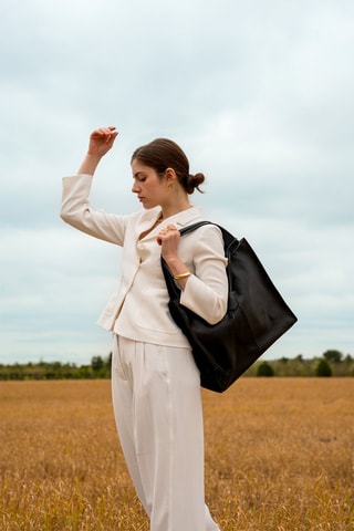 Leren Handtas Agathe - Zwart