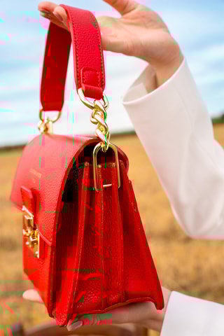 Leren Schoudertas Adriana - Rood