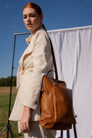 Leren Rugtas Milana - Camel