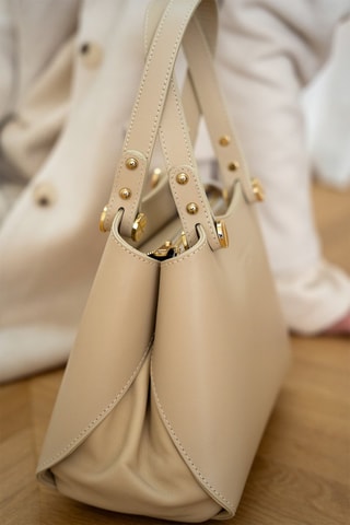 Leren Handtas Kiara - Nude