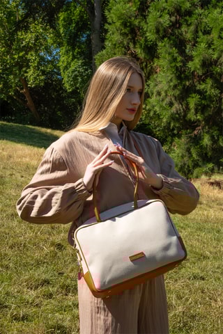 Sac porté épaule en cuir Tara - Camel