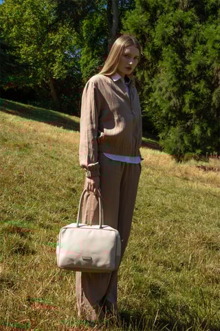 Sac porté épaule en cuir Tara - Taupe