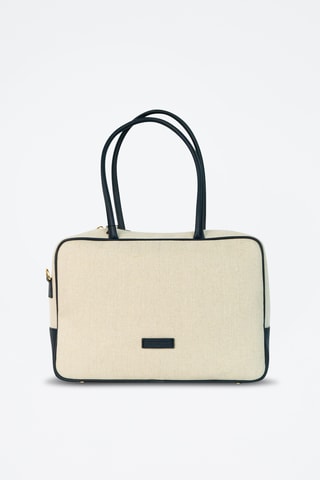 Sac porté épaule en cuir Tara - Bleu marine