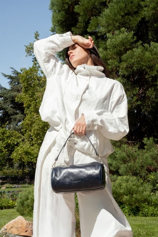 Sac bandoulière en cuir Mei - Bleu