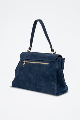 Sac porté épaule en nubuck Ami - Bleu marine