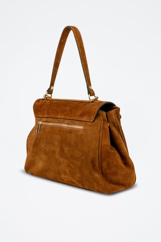 Sac porté épaule en nubuck Ami - Camel