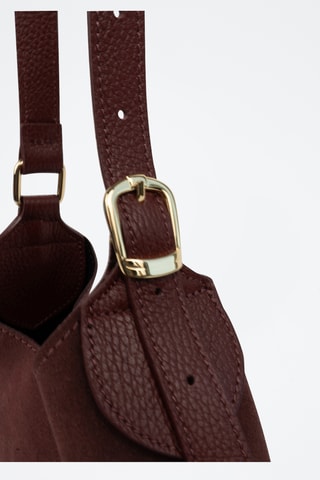 Sac porté épaule en cuir Mika - Bordeaux