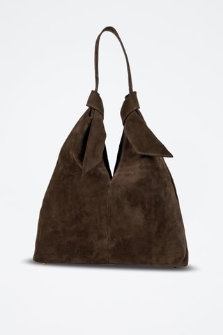 Sac porté épaule en nubuck Elan - Marron