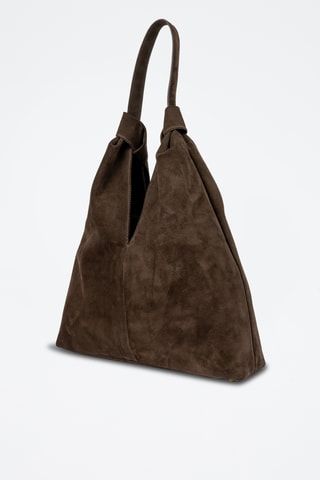 Sac porté épaule en nubuck Elan - Marron