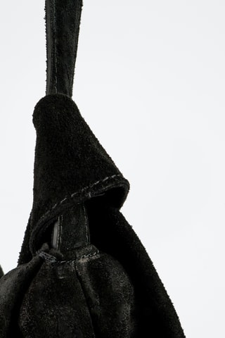 Sac porté épaule en nubuck Elan - Noir