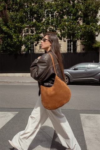 Sac bandoulière en cuir Olya - Camel