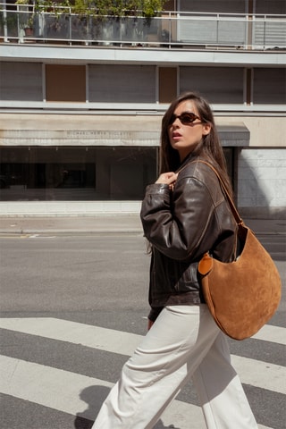 Sac bandoulière en cuir Olya - Camel
