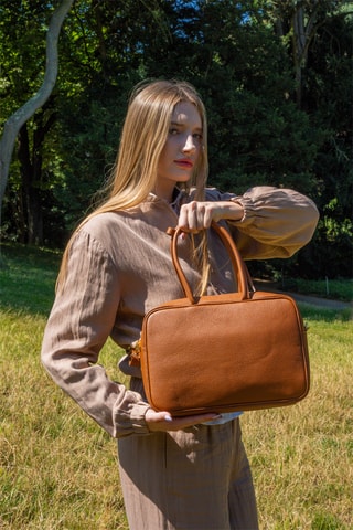 Sac porté épaule en cuir Néa - Camel