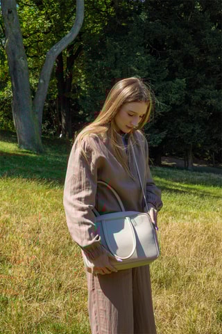 Sac porté épaule en cuir Néa - Écru