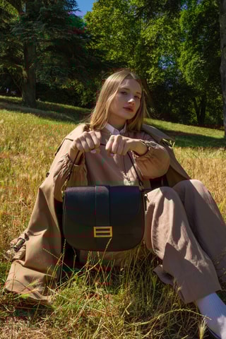 Sac bandoulière en cuir Sophia - Noir