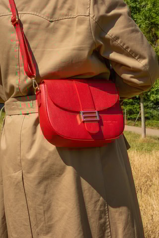 Sac bandoulière en cuir Sophia - Rouge