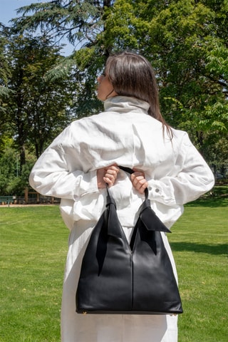 Sac porté épaule en cuir Halo - Noir