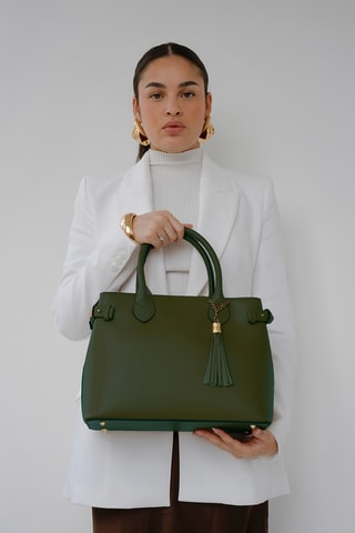 Leren Handtas Anita  - Groen