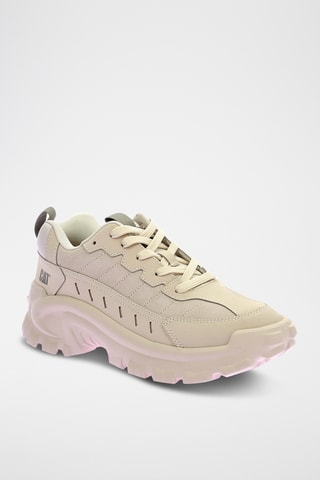 Baskets plateformes en cuir Intruder - Beige