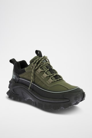 Baskets plateformes en cuir Intruder - Vert olive