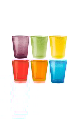 6 copos tumbler em vidro soprado Smarties - 27 cl