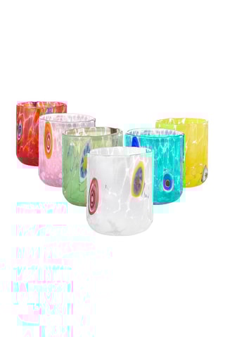 6 copos de licor em vidro soprado Murrine - 30 cl