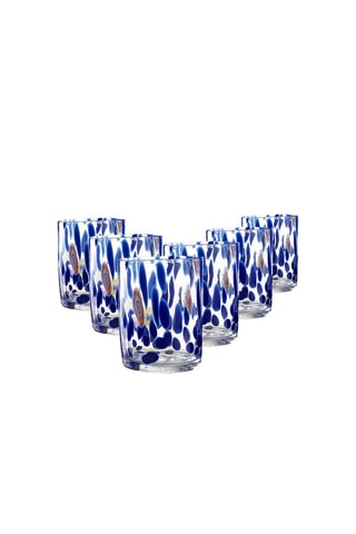 6 copos de água em vidro soprado Murrine - 30 cl