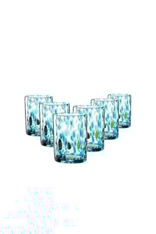 6 copos de água em vidro soprado Murrine - 30 cl
