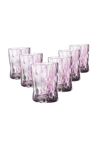 6 copos de água em vidro soprado Murrine - 30 cl