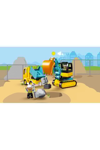 Le camion et la pelleteuse LEGO® DUPLO® - 20 pièces - Dès 2 ans