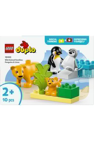 Familles d’animaux sauvages : pingouins et lions LEGO® DUPLO® - 10 pièces - Dès 2 ans