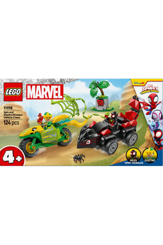 Course-poursuite entre Spin et Electro en dino-véhicules Spidey et ses amis extraordinaires Marvel - 124 pièces - Dès 4 ans