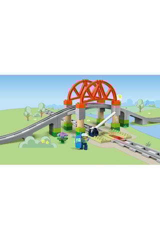 Set d'extension : Les rails et le pont du train LEGO® DUPLO® - 42 pièces - Dès 2 ans